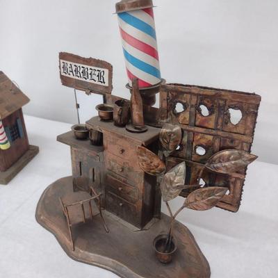 Pair of Barbershop Themed Decor Pieces