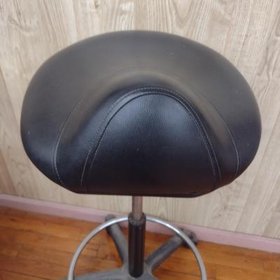 Commercial Grade Saddle Seat Adjustable Height Rolling Stool