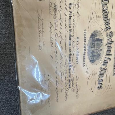 Vintage Original Nursing Diploma