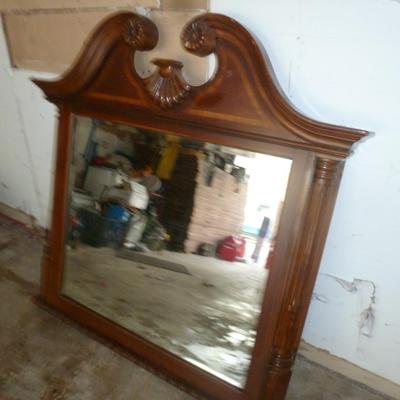 Wood Framed Georgian Style Beveled Mirror
