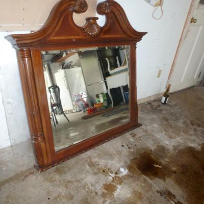 Wood Framed Georgian Style Beveled Mirror