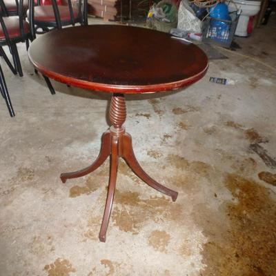 Round Wooden Accent Table