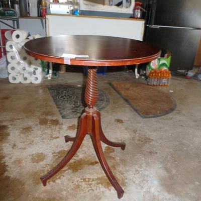 Round Wooden Accent Table