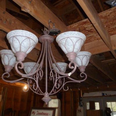 Metal Six Light Chandelier