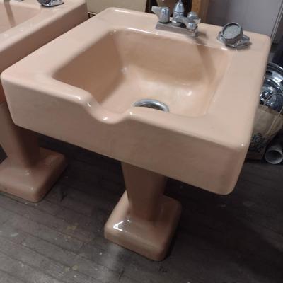 Vintage Pedestal Salon Single Basin Ceramic Sink Choice B