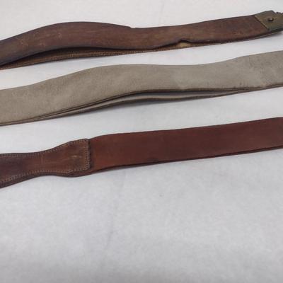 Set of Three Straight Blade Leather Sharpening Strops