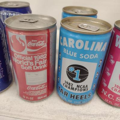 Nice Assortment of Collectible Soda Cans ACC College and Atlanta Braves, Etc.
