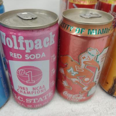 Nice Assortment of Collectible Soda Cans ACC College and Atlanta Braves, Etc.