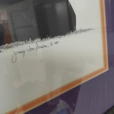 Danny Ford Original Autograph by Jimmy Goostree 483/500 Framed Under Glass Limited Edition Clemson Print with