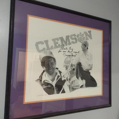 Framed Under Glass Limited Edition Clemson Print with Danny Ford Original Autograph by Jimmy Goostree 483/500