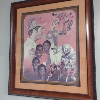 Framed Print Clemson Tiger Football Greats 1982 by Jim McQueen Autographs on Print