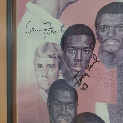Danny Ford, Homer Jordan, Perry Tuttle Autographed Clemson Tiger Football Greats 1982 by Jim McQueen Framed Print