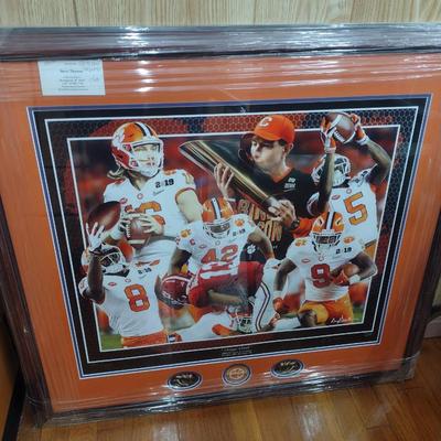 Framed Print Clemson Tigers 2018 National College Football Championship 'Orange Crush' #501/750