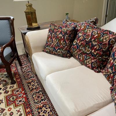 Wicker and Heavy Upholstery Full Sofa