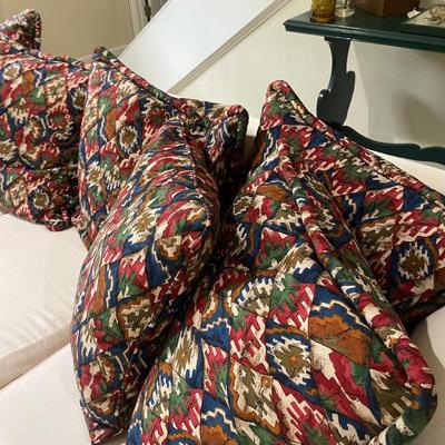 Wicker and Heavy Upholstery Full Sofa