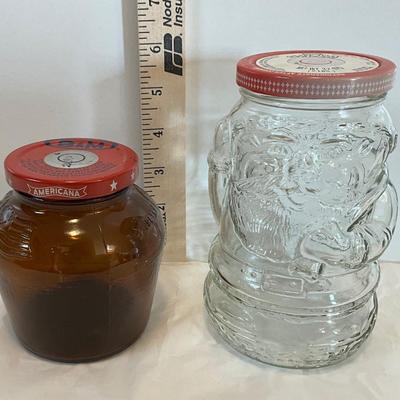 Vintage Grape Jelly Santa Jar, B&M Baked Beans Amber Jar