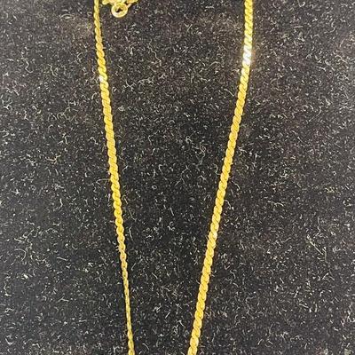Serpentine Gold Chain Necklace 14K Italy