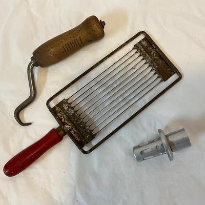 Wire twister tool, Vintage Cheese Slicer, Apple corer