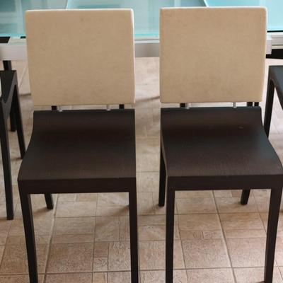 LIGNE ROSET Extendable Glass Table with Ten Dining Chairs