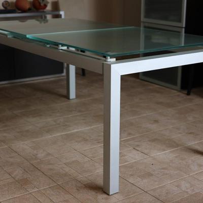LIGNE ROSET Extendable Glass Table with Ten Dining Chairs