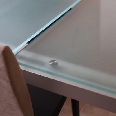 LIGNE ROSET Extendable Glass Table with Ten Dining Chairs
