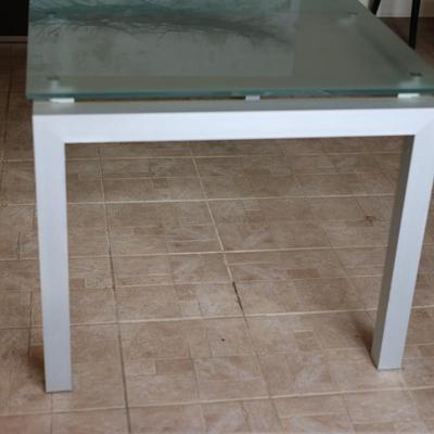 LIGNE ROSET Extendable Glass Table with Ten Dining Chairs