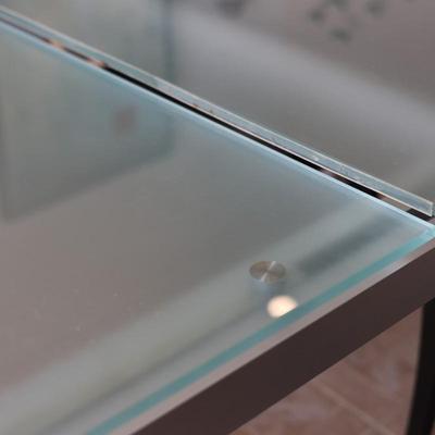LIGNE ROSET Extendable Glass Table with Ten Dining Chairs