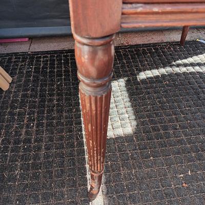 LEATHER TOP END TABLE WITH DRAWER