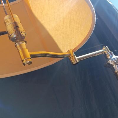 OCTAGON END TABLE WITH MARBLE TOP AND LARGE STORAGE SPACE PLUS FLOOR LAMP