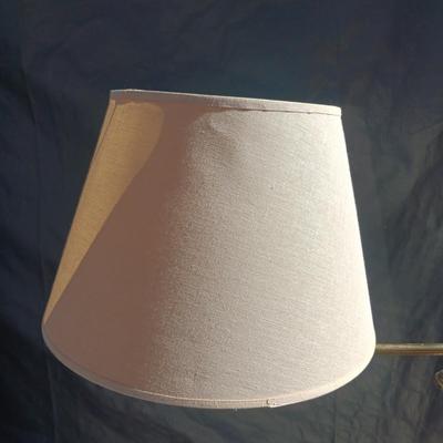 OCTAGON END TABLE WITH MARBLE TOP AND LARGE STORAGE SPACE PLUS FLOOR LAMP