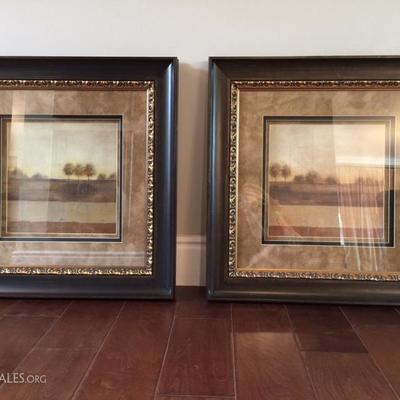 Set of 2 Framed Landscape Art 