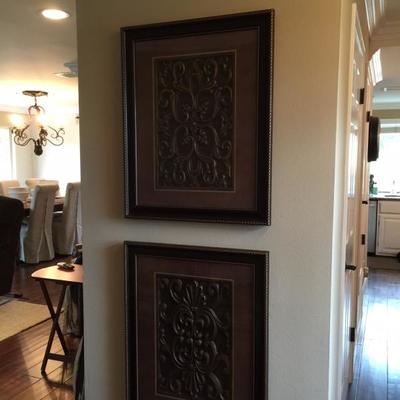 2 Rectangular Dark Scroll Franed Art 