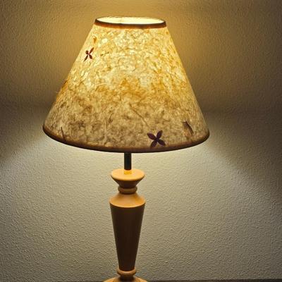 Wood Lamp with Pressed Flowers Shade