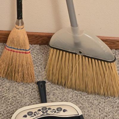 Full Size Broom, Mini Broom, and Metal Dust Pan
