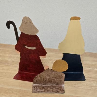 Handpainted Metal Nativity