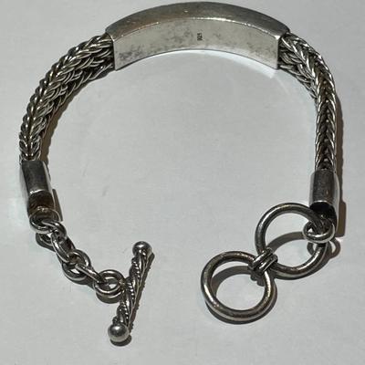 Vintage .925 Sterling Silver 6.5"-7" Adjustable Fancy Weave Style Bracelet in Very Good Preowned Condition. (33.6 Grams TW).