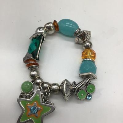 Unique multicolor charm bracelet