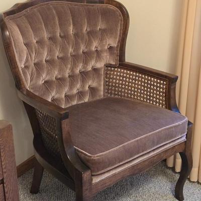 Brown Velvet Vintage Tufted Chair