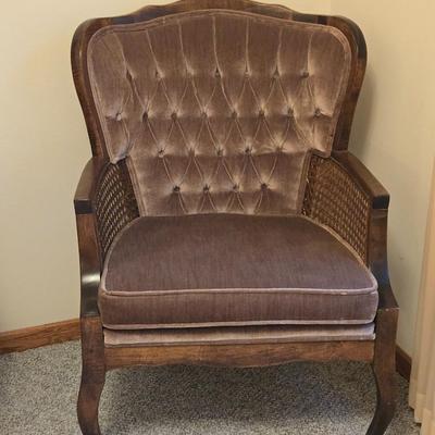 Brown Velvet Vintage Tufted Chair