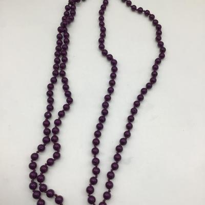 Purple beaded multi layer necklace