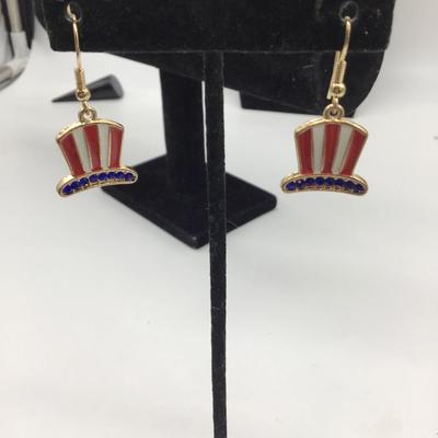 MSPCI red, white and blue earrings