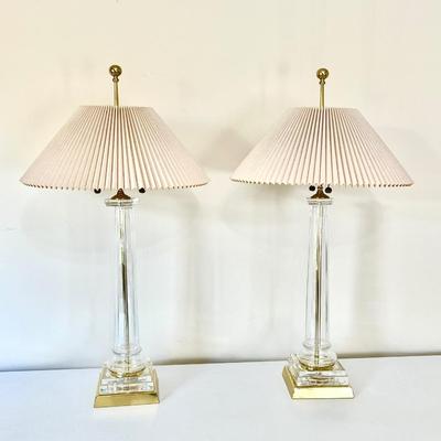 Pair (2) Glass Table Lamps