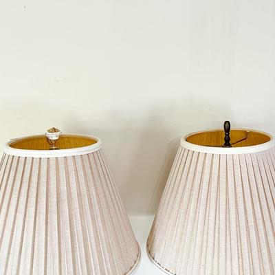 Pair (2) Milk Glass Table Lamps