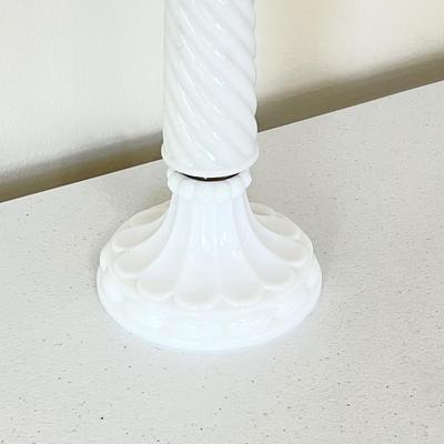 Pair (2) Milk Glass Table Lamps