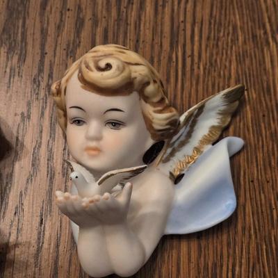 (2) Vintage Porcelain Angels