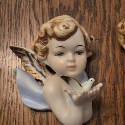 (2) Vintage Porcelain Angels