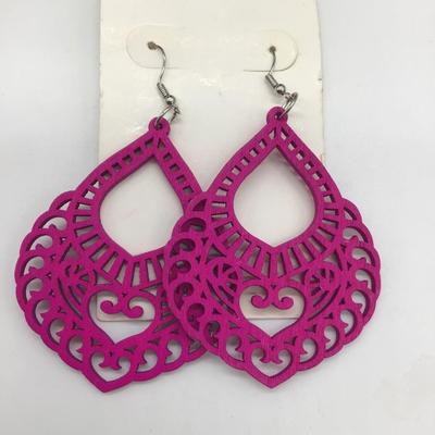 Hot pink fashion earrings