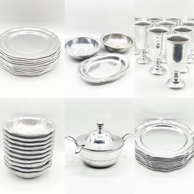 WILTON ARMETALE ~ Queen Anne ~ 4 Piece Setting For 10 ~ *44 Pieces Total