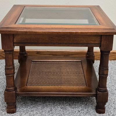 Beveled Glass Side Table #1