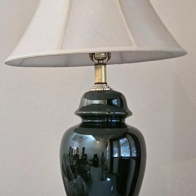 Vintage Iridescent Dark Green Lamp #2